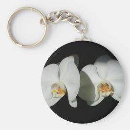Chaveiro Orquídeas brancas românticas, foto floral tropical
