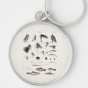 Chaveiro Os 1800s do vintage que dobram a pesca com mosca