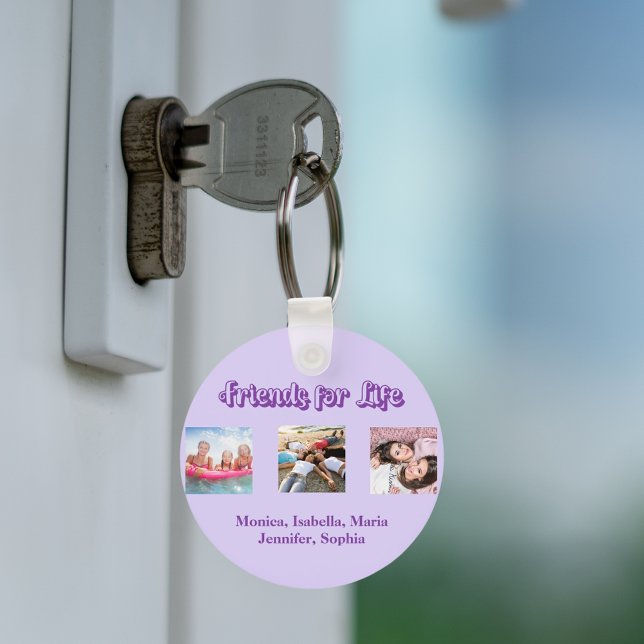 Chaveiro Os melhores amigos violam nomes de fotos roxas de  (Criador carregado)