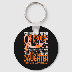 Chaveiro Os Meus Heróis Visto Laranja Para A Minha Filha, R