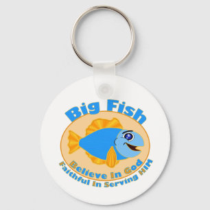 Chaveiro Os peixes grandes acreditam em Deus