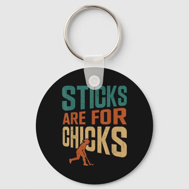 Chaveiro Os Sticks de Hóquei de Campo São Para Garotas (Frente)