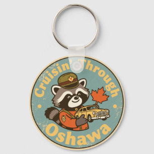 Chaveiro Oshawa Vintage Ontário Cidade Motora Guaxinim