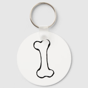 Chaveiro Osso - símbolo de arte de desenho de linha diverti