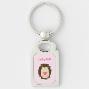 Chaveiro ouriço menina bebê rosa personalizado