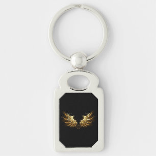 Chaveiro Ouro Angel Wings sobre fundo preto