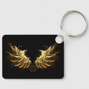 Chaveiro Ouro Angel Wings sobre fundo preto