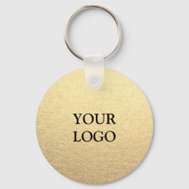 Chaveiro Ouro Limpo Simples Personalizado Seu Logotipo Aqui