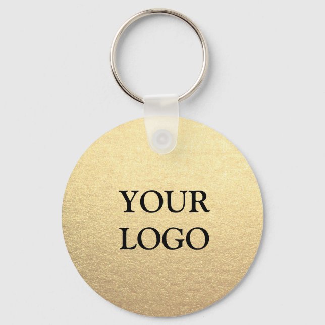 Chaveiro Ouro Limpo Simples Personalizado Sua Logo Aqui (Frente)