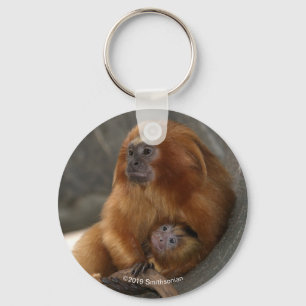 Chaveiro Ouro Lion Tamarin com Baby 2