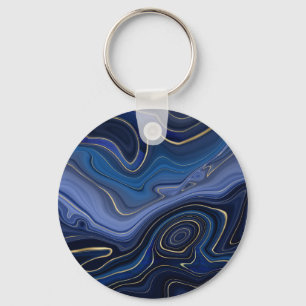 Chaveiro Ouro Malachita Azul Acenta Gemstone De Lúxo