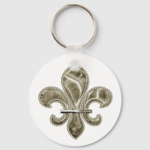 Chaveiro Ouro Personalizável Fleur de Lis