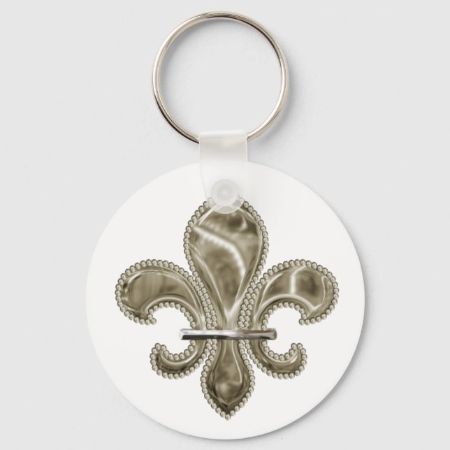Chaveiro Ouro Personalizável Fleur de Lis (Frente)