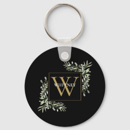 Chaveiro Ouro Preto Monograma Moderno Personalizado com Ver