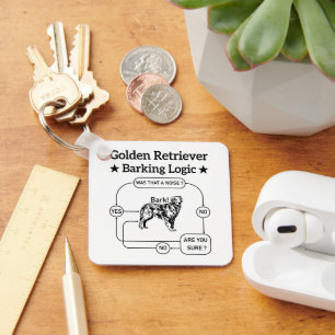 Chaveiro Ouro Retriever Barking Logic Engraçado Cachorro Sa