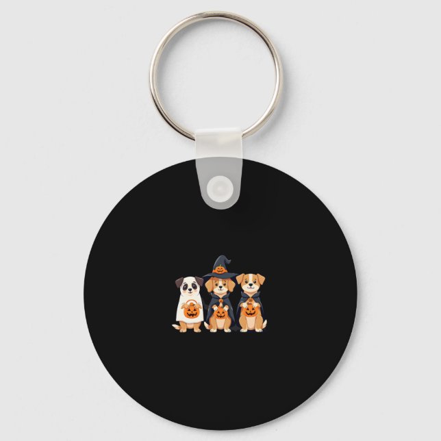 Chaveiro Ouro Retriever Ghost Halloween Trick Ou Tratar Do (Frente)