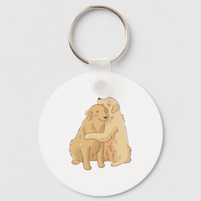 Chaveiro Ouro Retriever hug (Frente)