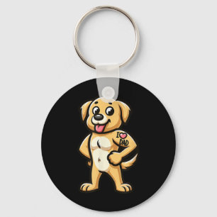 Chaveiro Ouro Retriever I Love Pai Funny Dog Tattoo _1