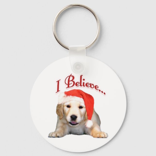 Chaveiro Ouro Retriever Puppy Eu Acredito (Frente)