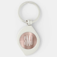 Ouro Rosa Ombre Folha de Três Letras Monogramada