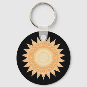 Chaveiro "Ouro Sunflower Mandala - Luz Dentro De Você"