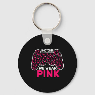 Chaveiro Outubro Vestimos Crianças De Jogos De Cancer Rosa