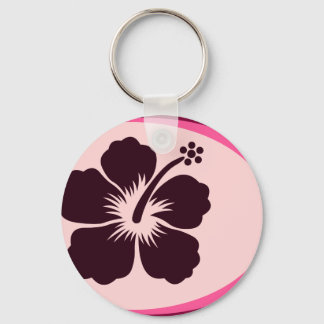 Chaveiro Oval forma hibiscus design