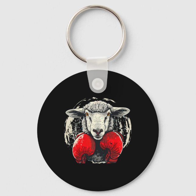 Chaveiro Ovelha boxeando com luvas de boxe kickboxing diver (Frente)