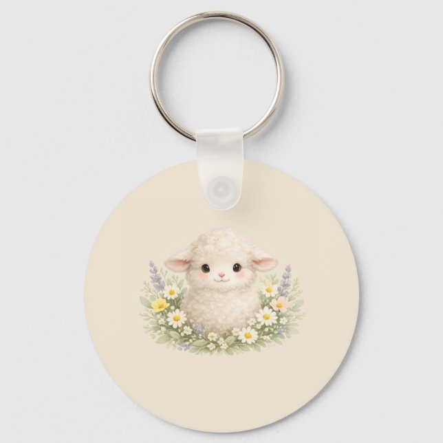 Chaveiro Ovelhas Caprichosas e Flores Silvestres para um Ch (Frente)