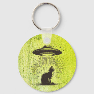 Chaveiro OVNI de Gato de alienígena