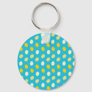 Chaveiro Ovos Coloridos Azul Branco Amarelo Ninhos de Pássa