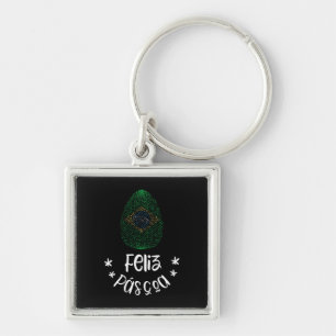 Chaveiro Ovos de felz pascoa e Páscoa com bandeira brasile