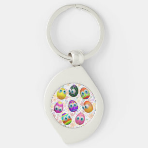 Chaveiro Ovos de Páscoa de desenho animado fofos e engraçad