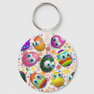Chaveiro Ovos de Páscoa de desenho animado fofos e engraçad