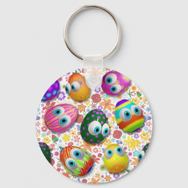 Chaveiro Ovos de Páscoa de desenho animado fofos e engraçad (Frente)