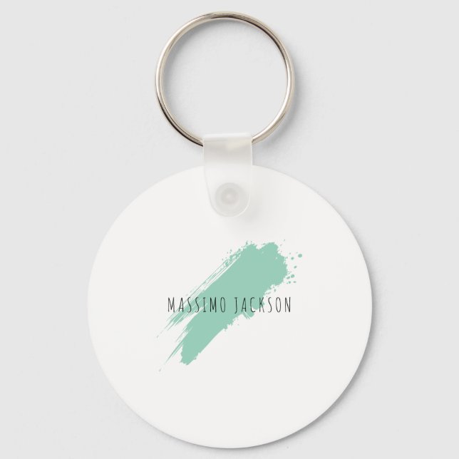 Chaveiro Own Name Decorative Chic Plain Simple Blue White (Frente)