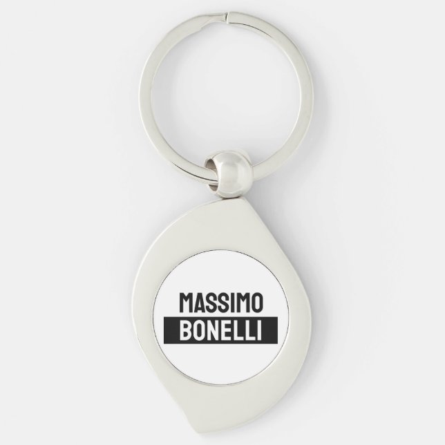 Chaveiro Own Name Minimalist Modern Plain Black White (Frente)