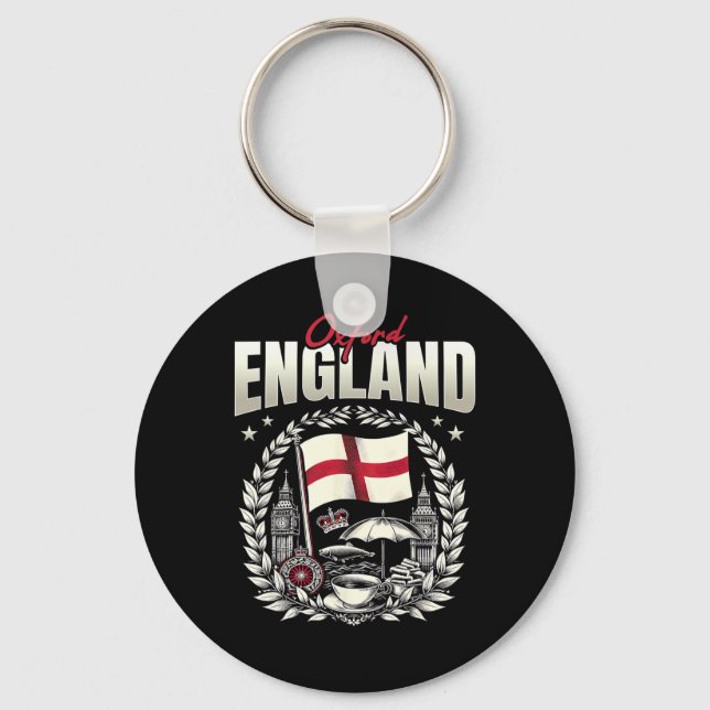 Chaveiro Oxford England Flag Souvenir Oxford Vacation  (Frente)