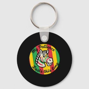 Chaveiro Paciência Dura Tanto Zebra Retro Vibrante