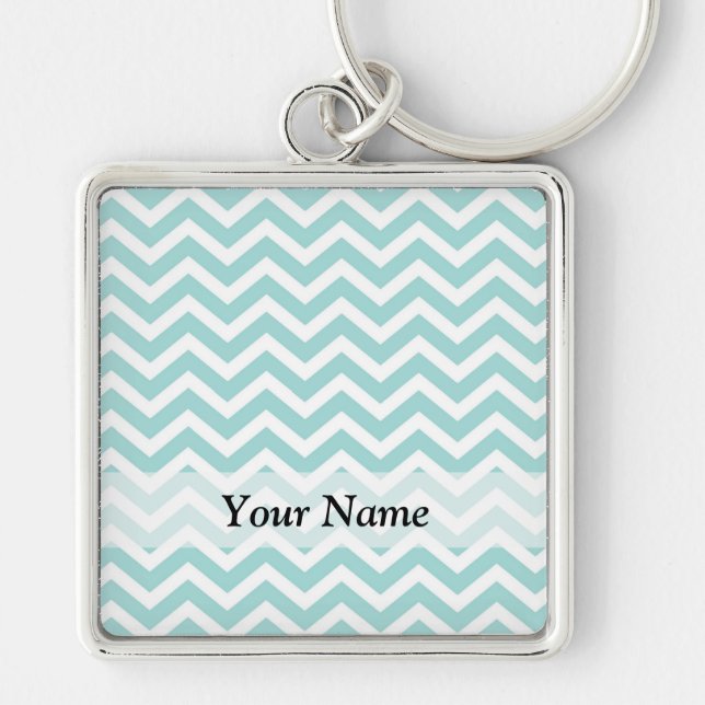 Chaveiro Padrão aqua chevron (Frente)