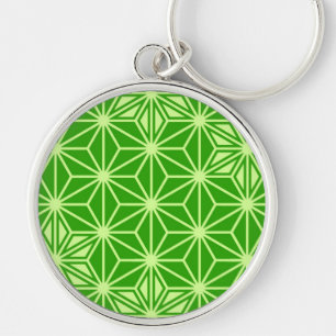 Chaveiro Padrão Asanoha japonês - verde limão