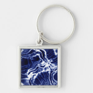 Chaveiro Padrão azul espiralado