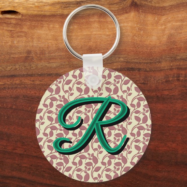 Chaveiro Padrão botânico personalizado e customizado (Frente)