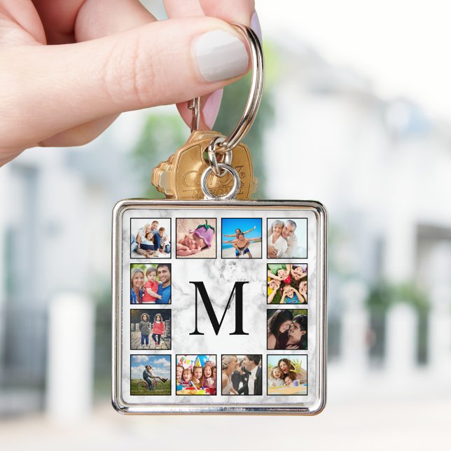 Chaveiro Padrão Branco da Pedra Marble (Criador carregado)