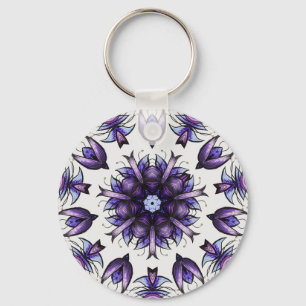 Chaveiro Padrão caleidoscópico de Mandala Abstrato