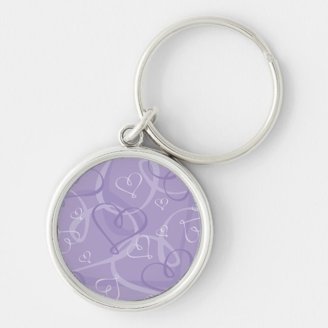 Chaveiro Padrão cardíaco roxo (Frente)
