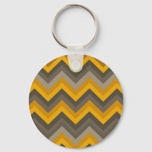 Chaveiro Padrão Chevron Retro Mostarda Amarelo Cinza