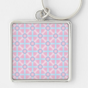 Chaveiro Padrão Cor-de-rosa, púrpura e azul claro