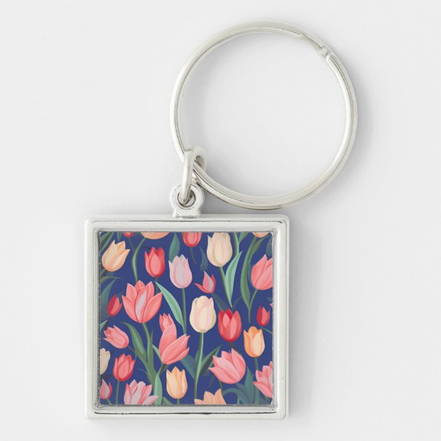 Chaveiro Padrão das tulipas. (Frente)