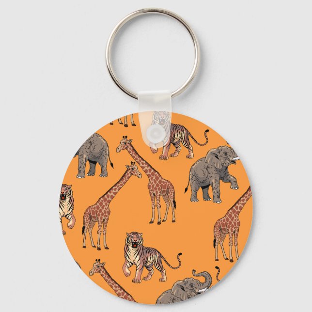 Chaveiro Padrão de Animal Africano (Frente)